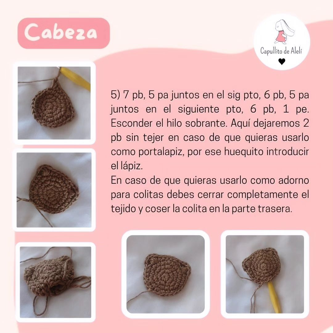 OSITO APLIQUE: Guía de tejido gratuita