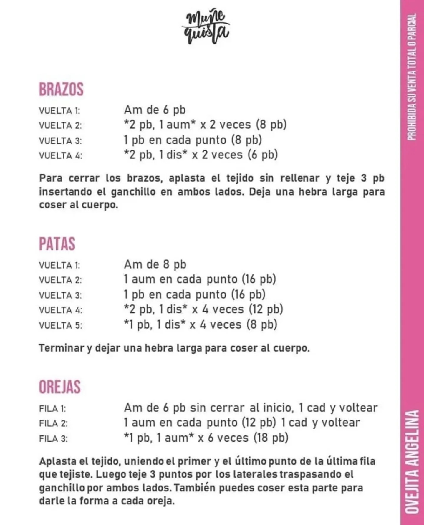 OVEJITA ANGELINA: Patrón de crochet gratuito