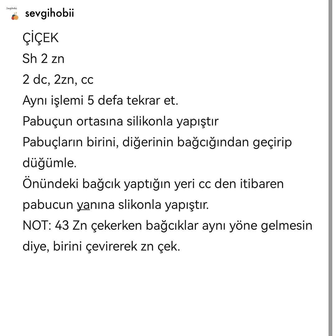 Pabuç Çanta Süsü Tığ İşi Tarifi