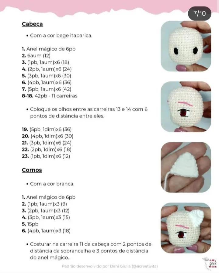 Padrão Grátis Amigurumi Nyuu - Elfen Lied