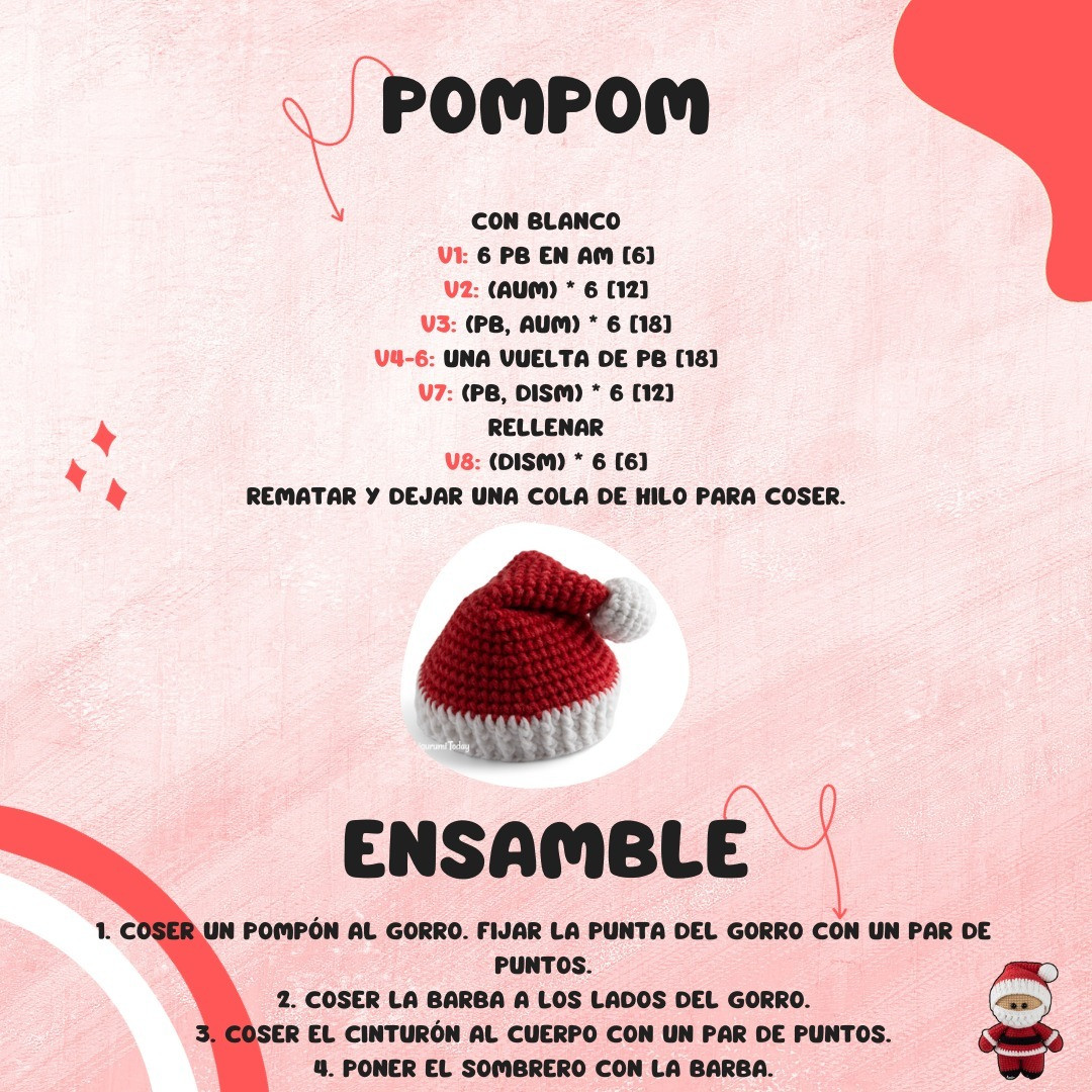Papá Noel Amigurumi: Patrón de Crochet Gratis