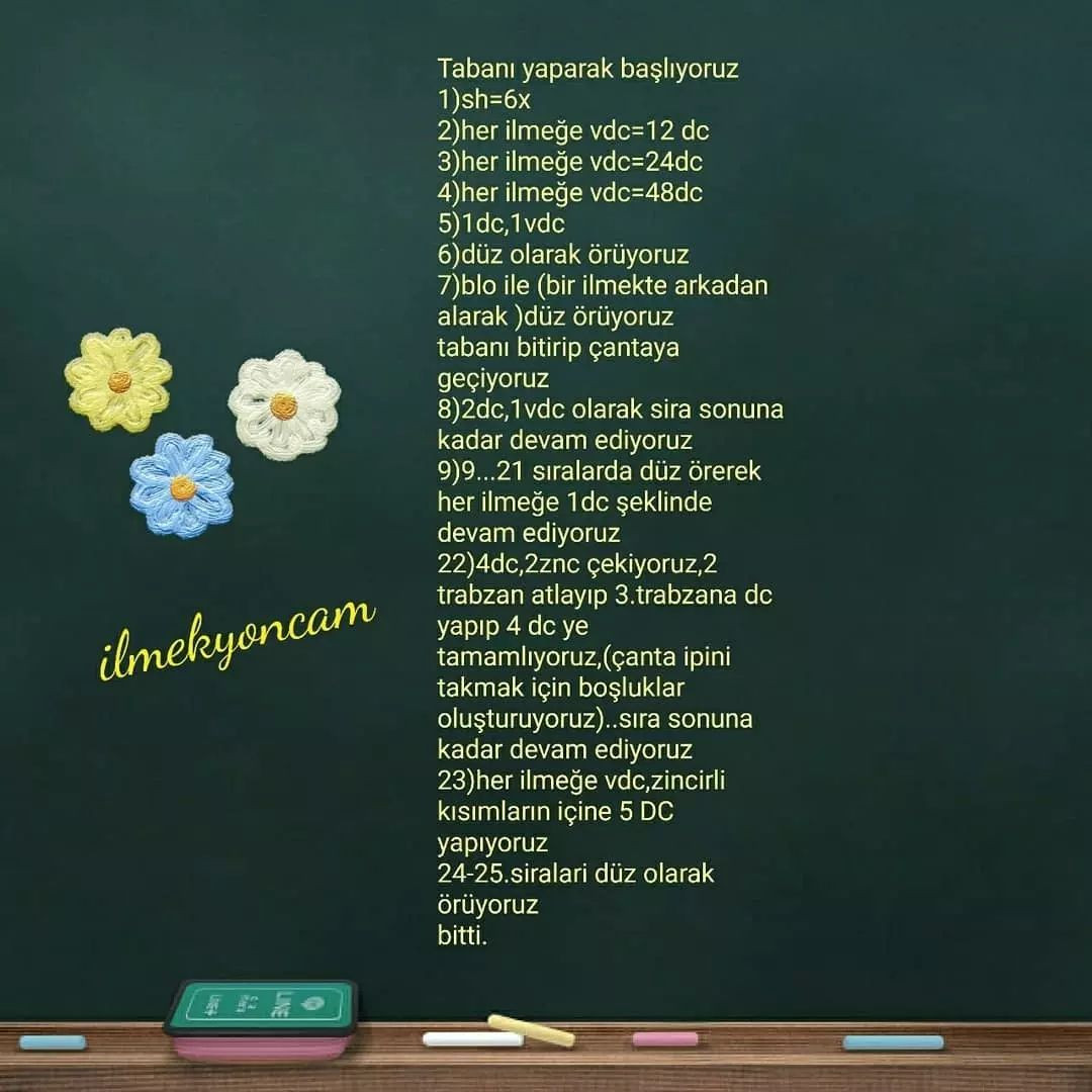 Papatya Çanta Tığ İşi Şeması