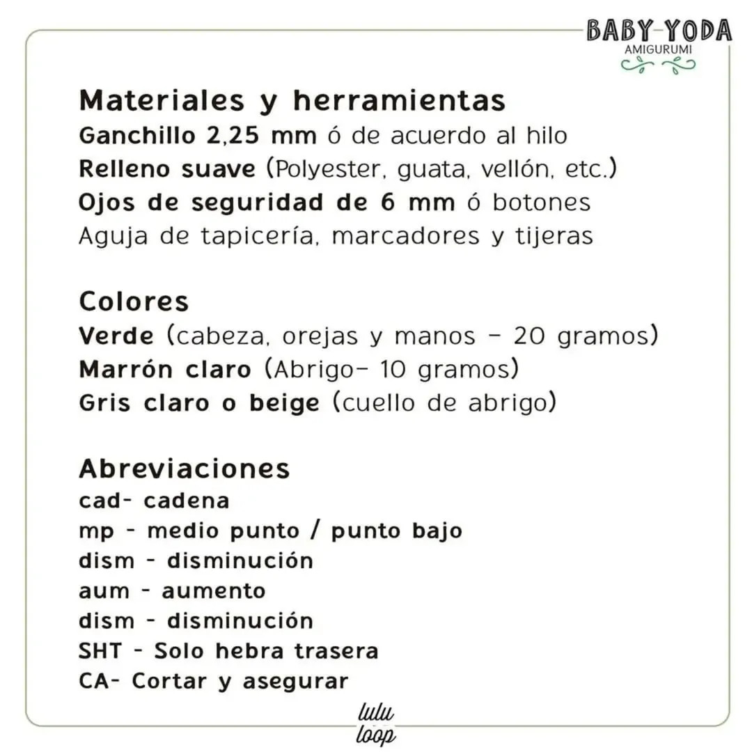 Patrón amigurumi Baby Yoda gratis