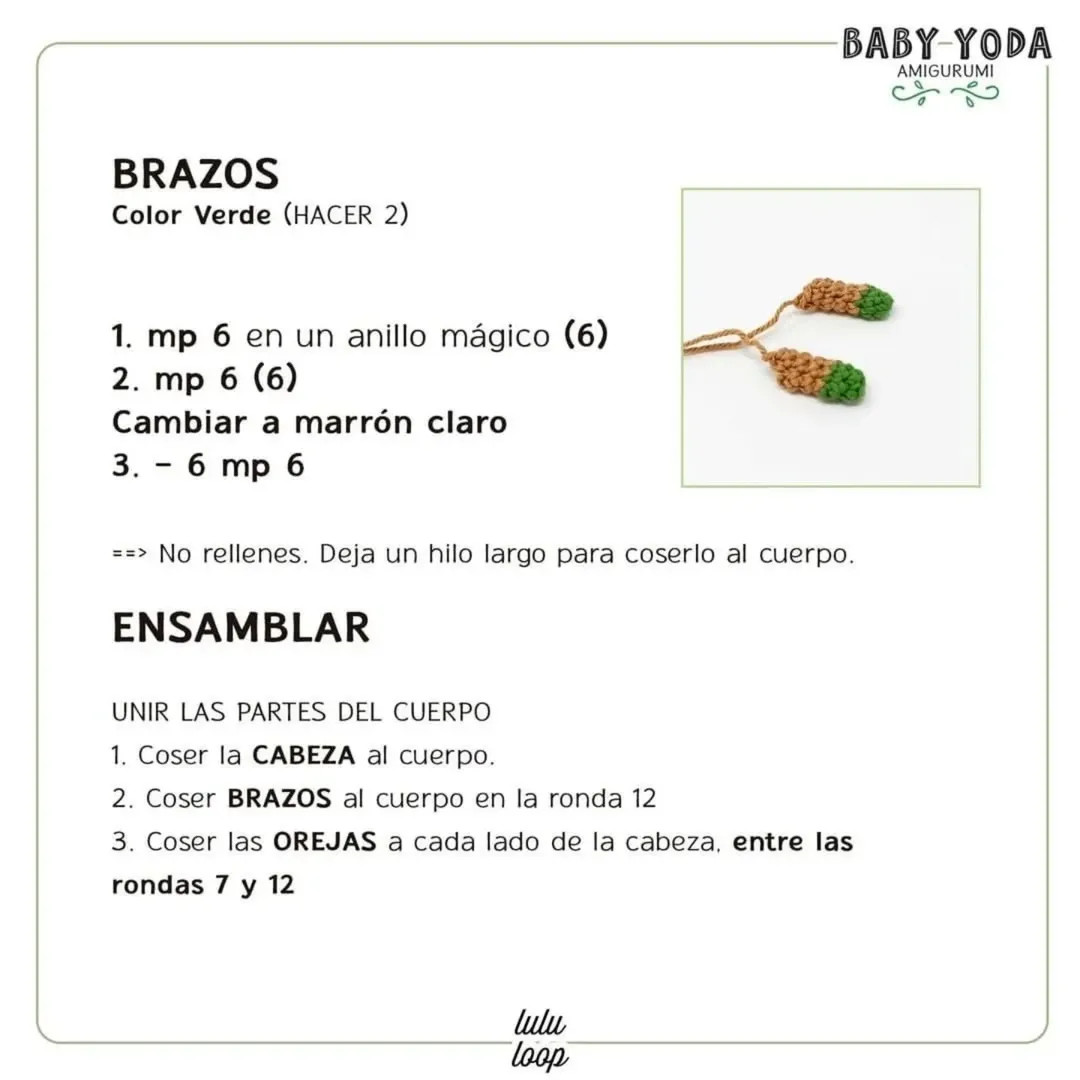 Patrón amigurumi Baby Yoda gratis
