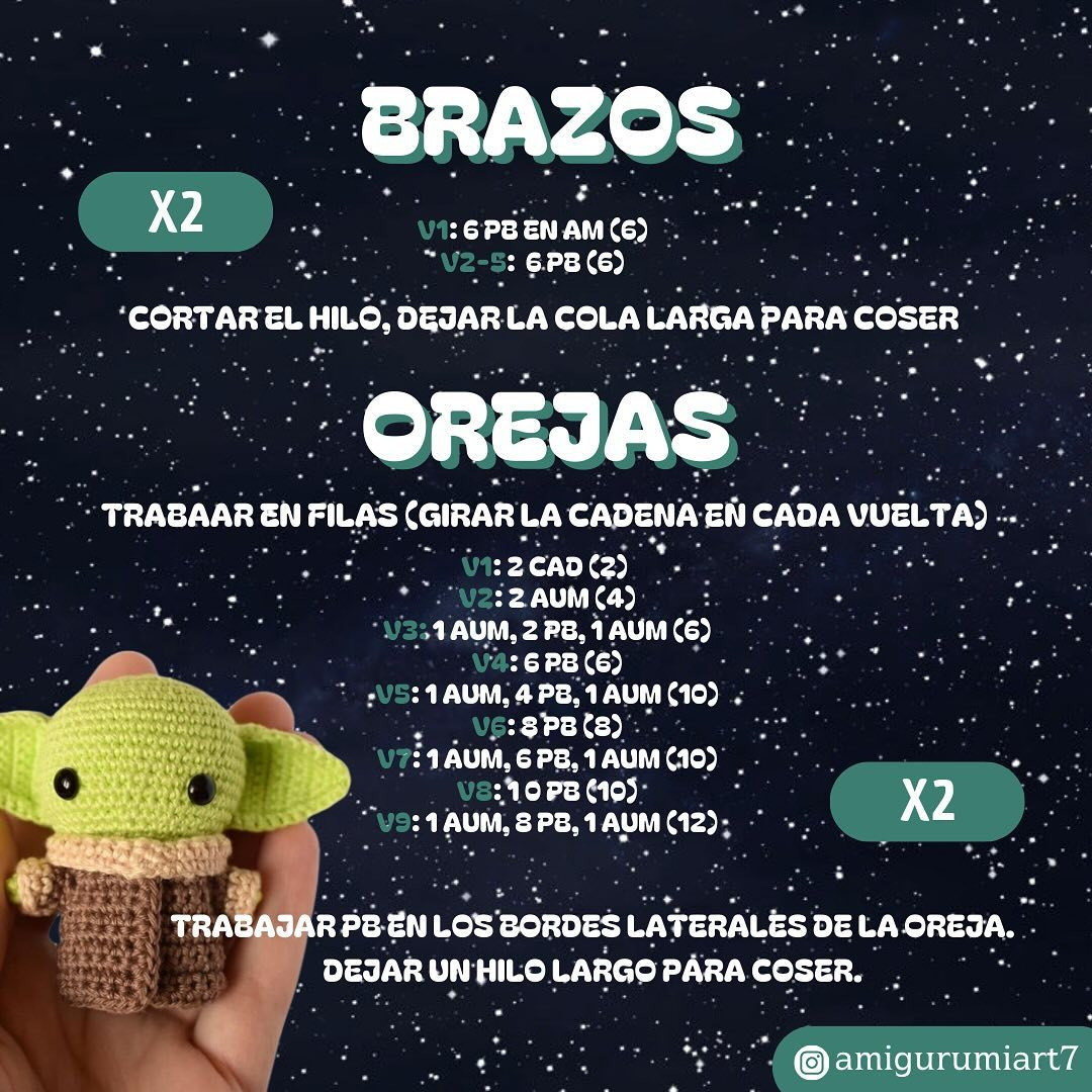 Patrón amigurumi Baby Yoda gratis babyyoda