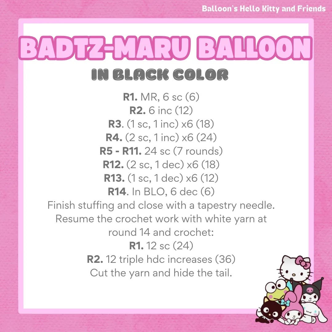 Patrón amigurumi Badtz-Maru globo gratis
