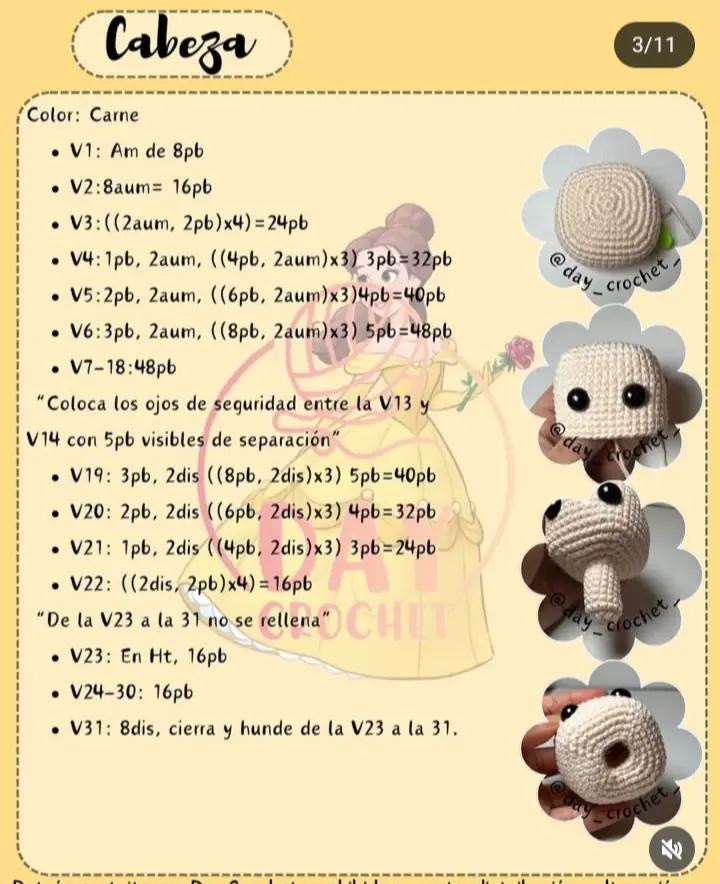 Patrón amigurumi Belle gratis