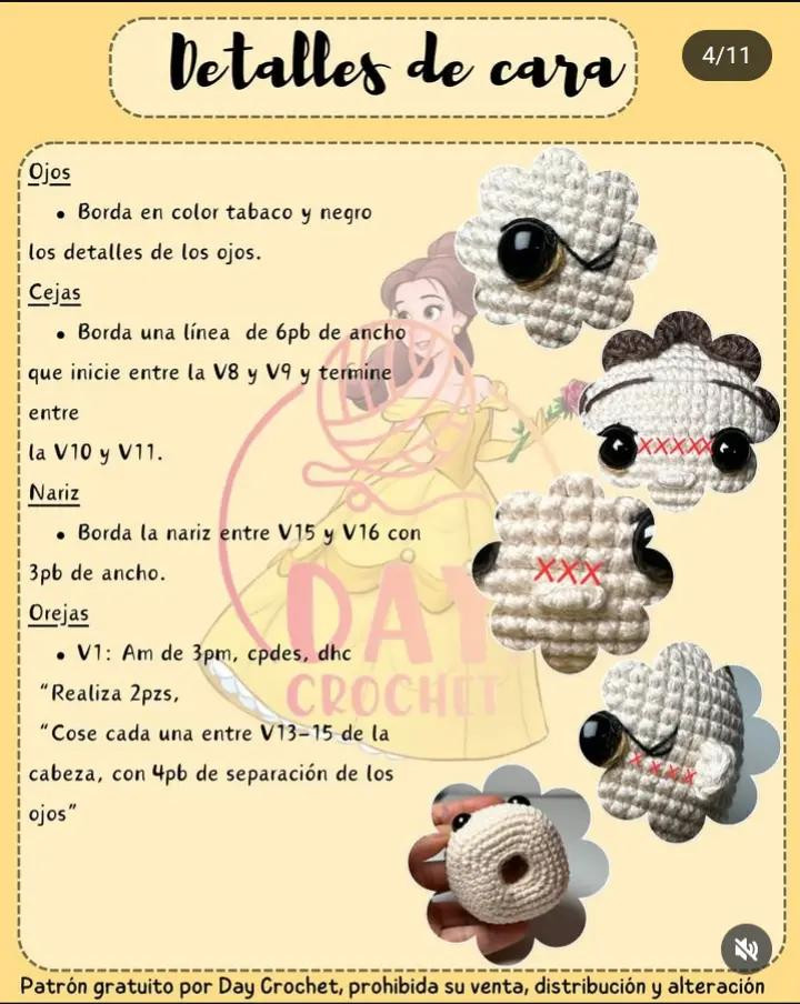 Patrón amigurumi Belle gratis