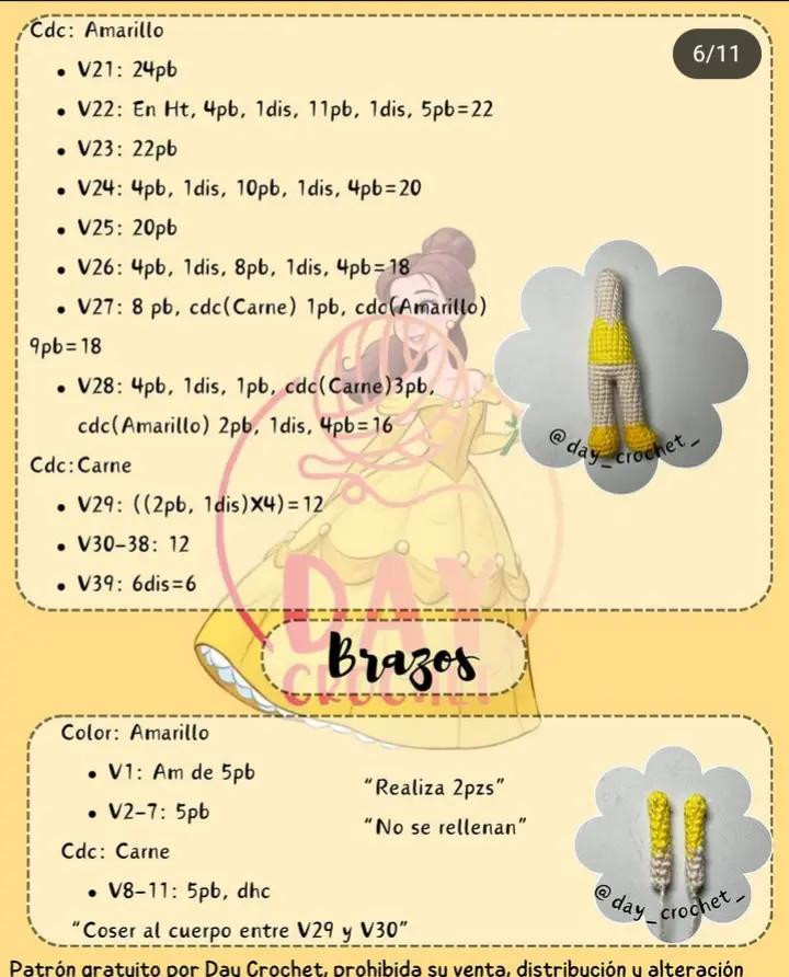 Patrón amigurumi Belle gratis