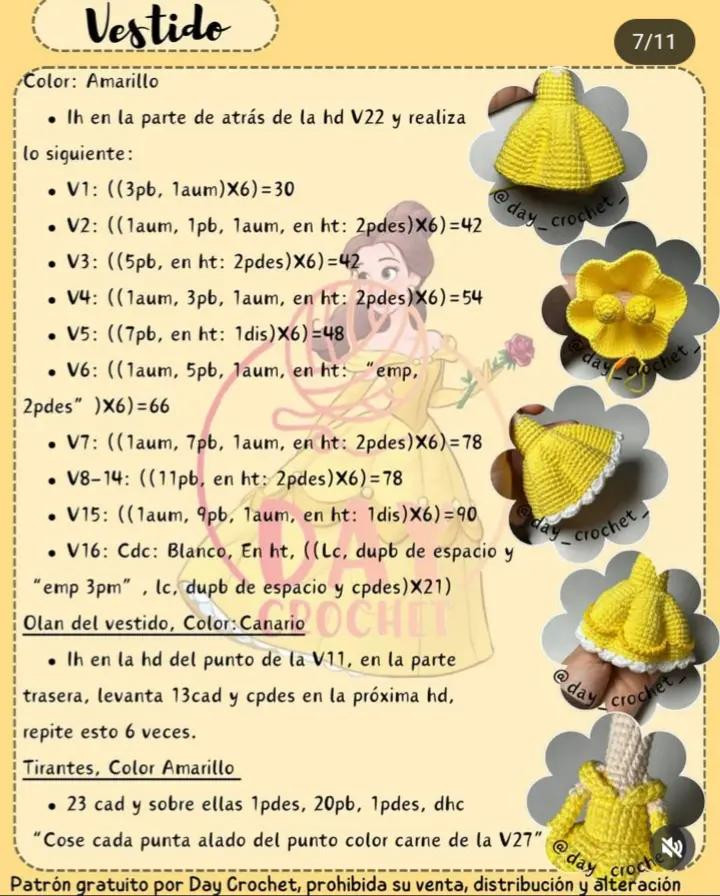 Patrón amigurumi Belle gratis