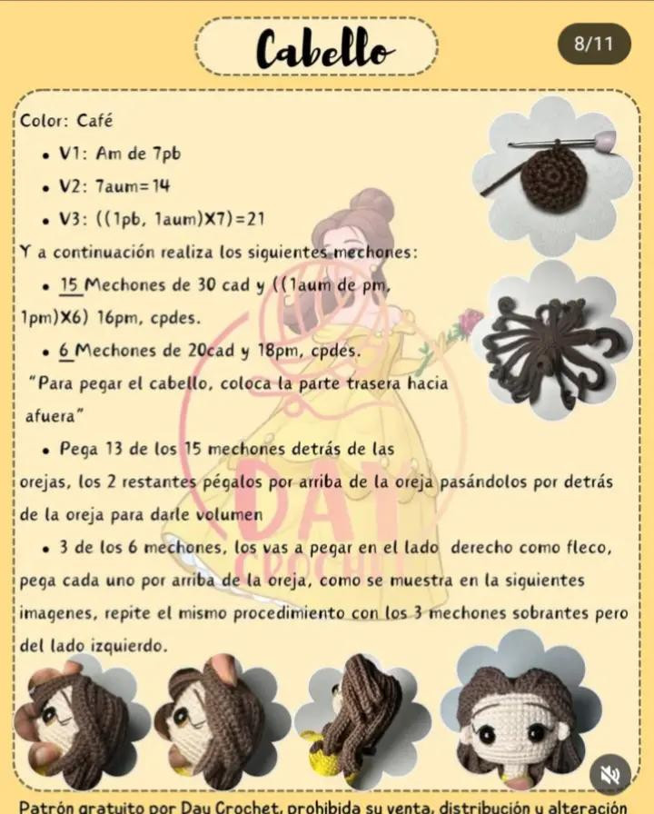 Patrón amigurumi Belle gratis