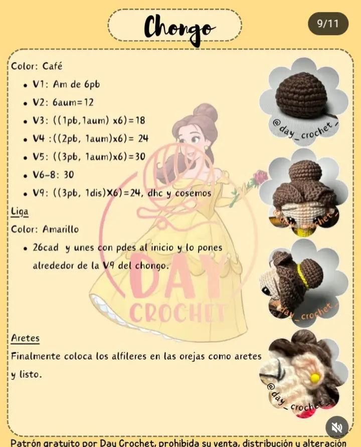 Patrón amigurumi Belle gratis