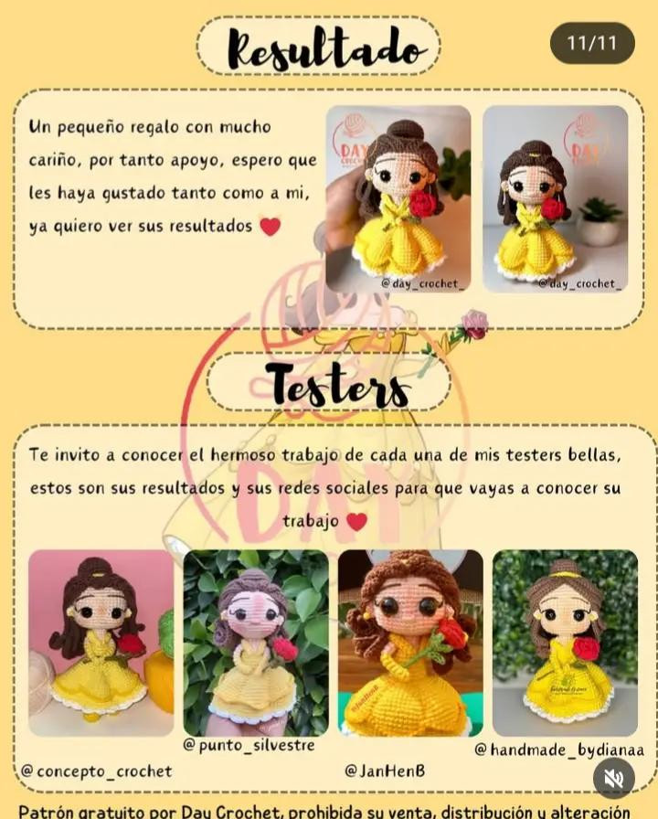 Patrón amigurumi Belle gratis