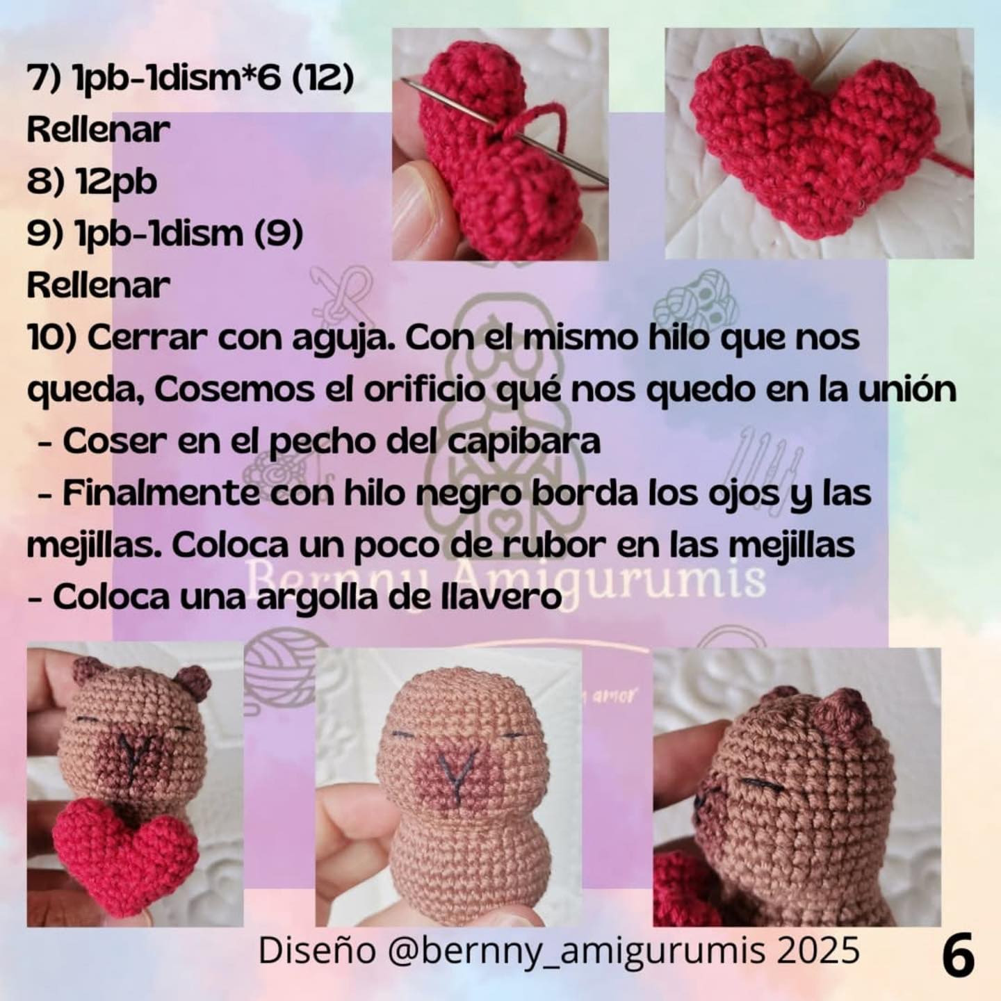 Patrón Amigurumi: Capibara Enamorado con Corazón