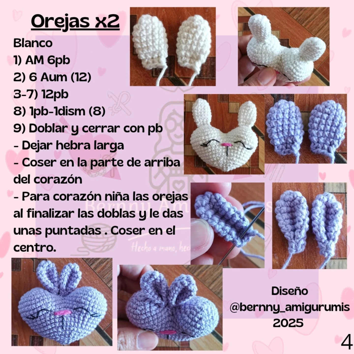 Patrón Amigurumi: Conejo y Corazón