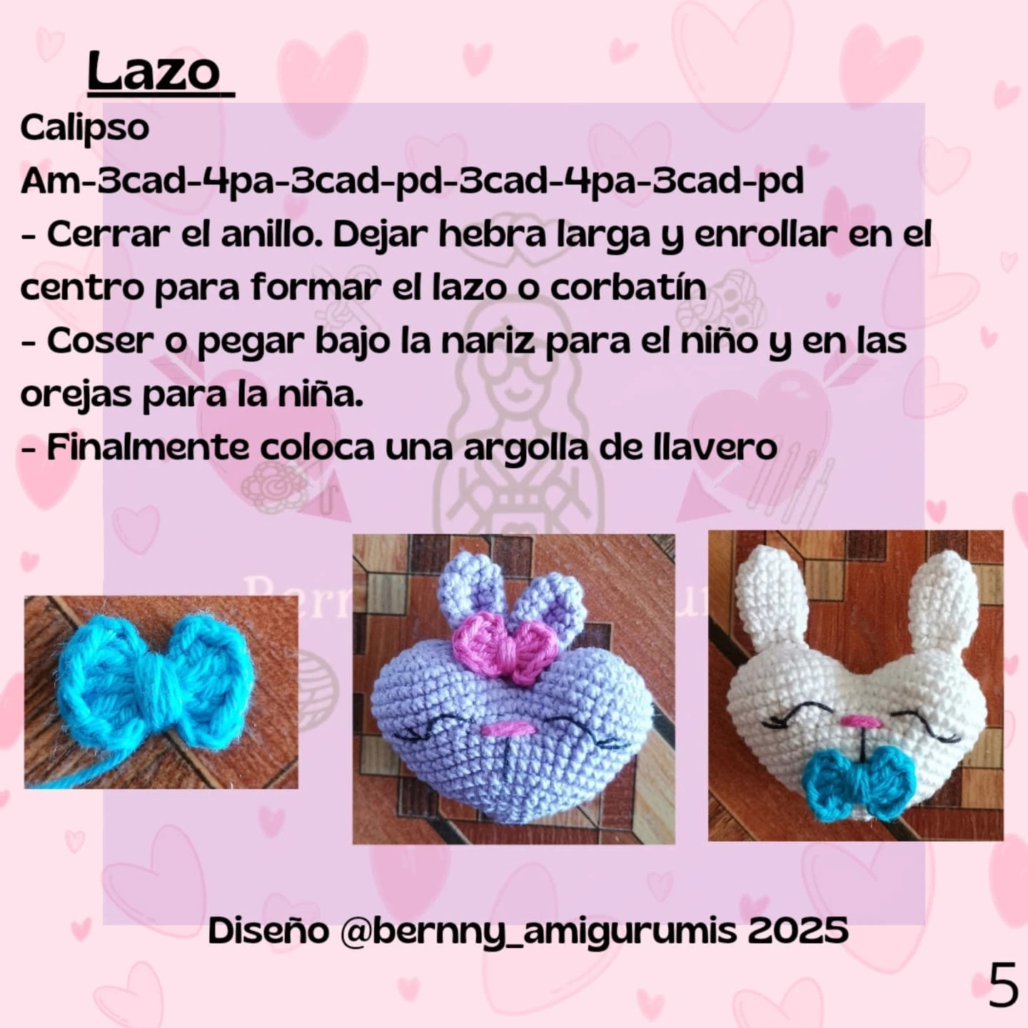 Patrón Amigurumi: Conejo y Corazón