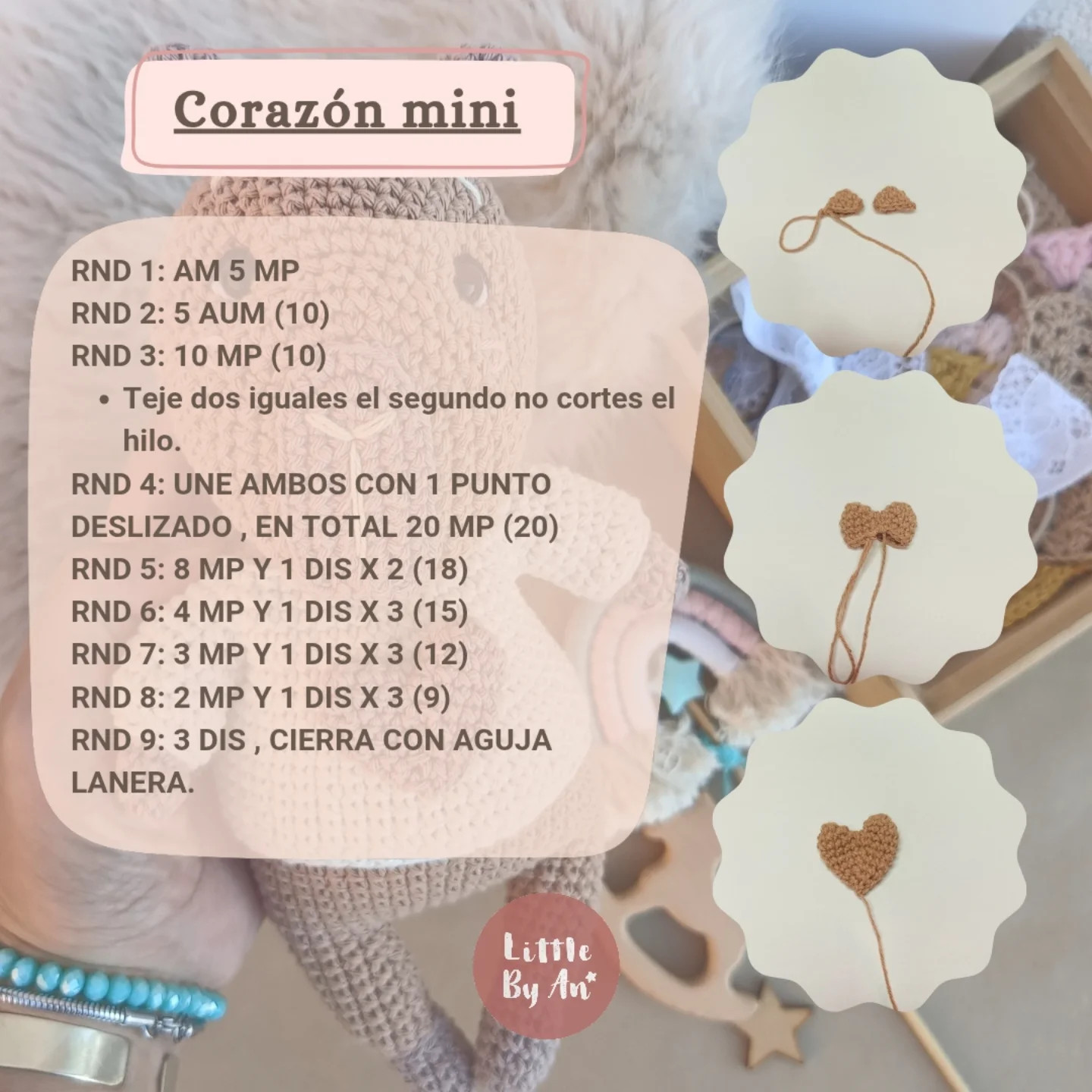 Patrón Amigurumi Corazón XS: Tejido a Crochet