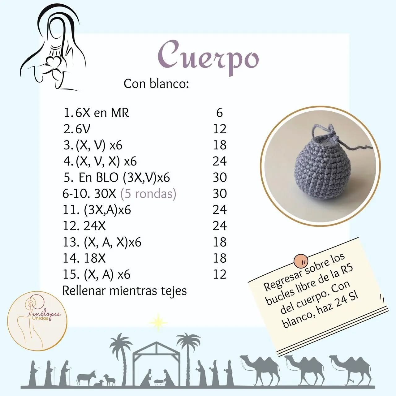 Patrón amigurumi de María para Navidad
