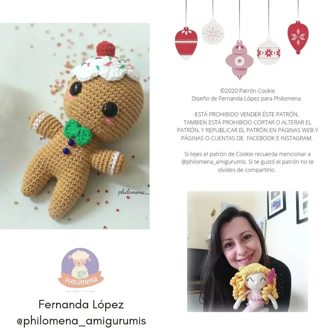 Patrón amigurumi galleta de jengibre gratis