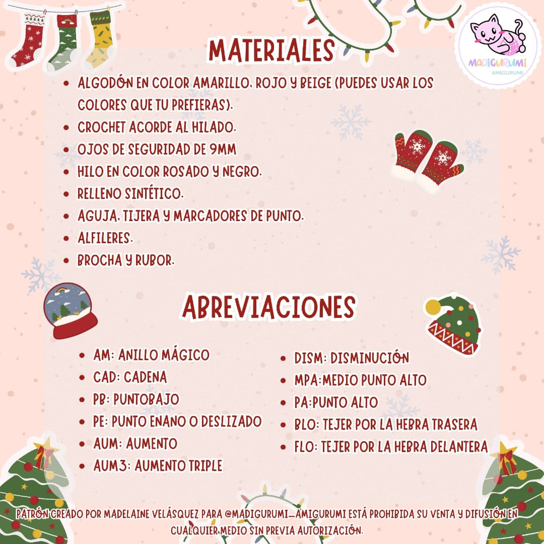 Patrón amigurumi Gaspar: Conejito navideño gratis