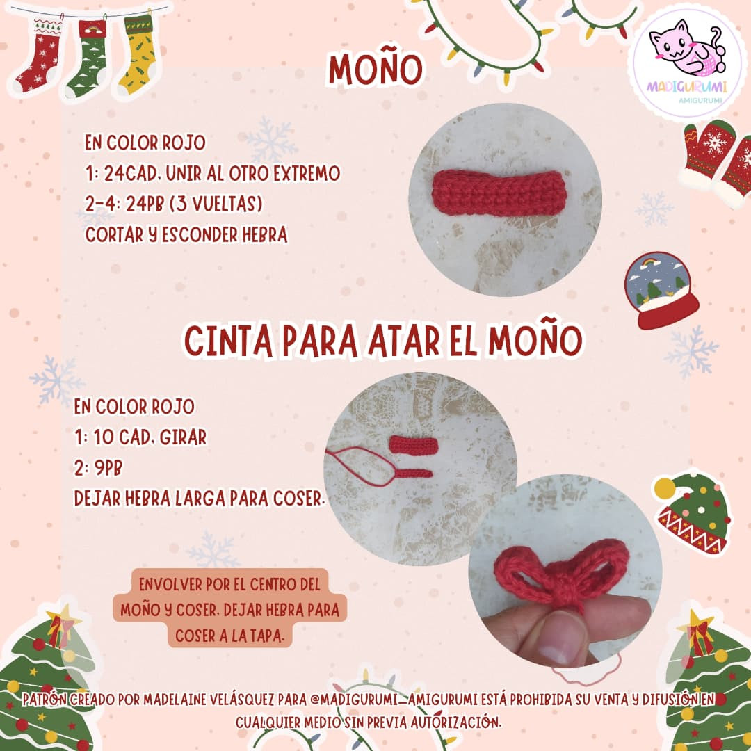 Patrón amigurumi Gaspar: Conejito navideño gratis