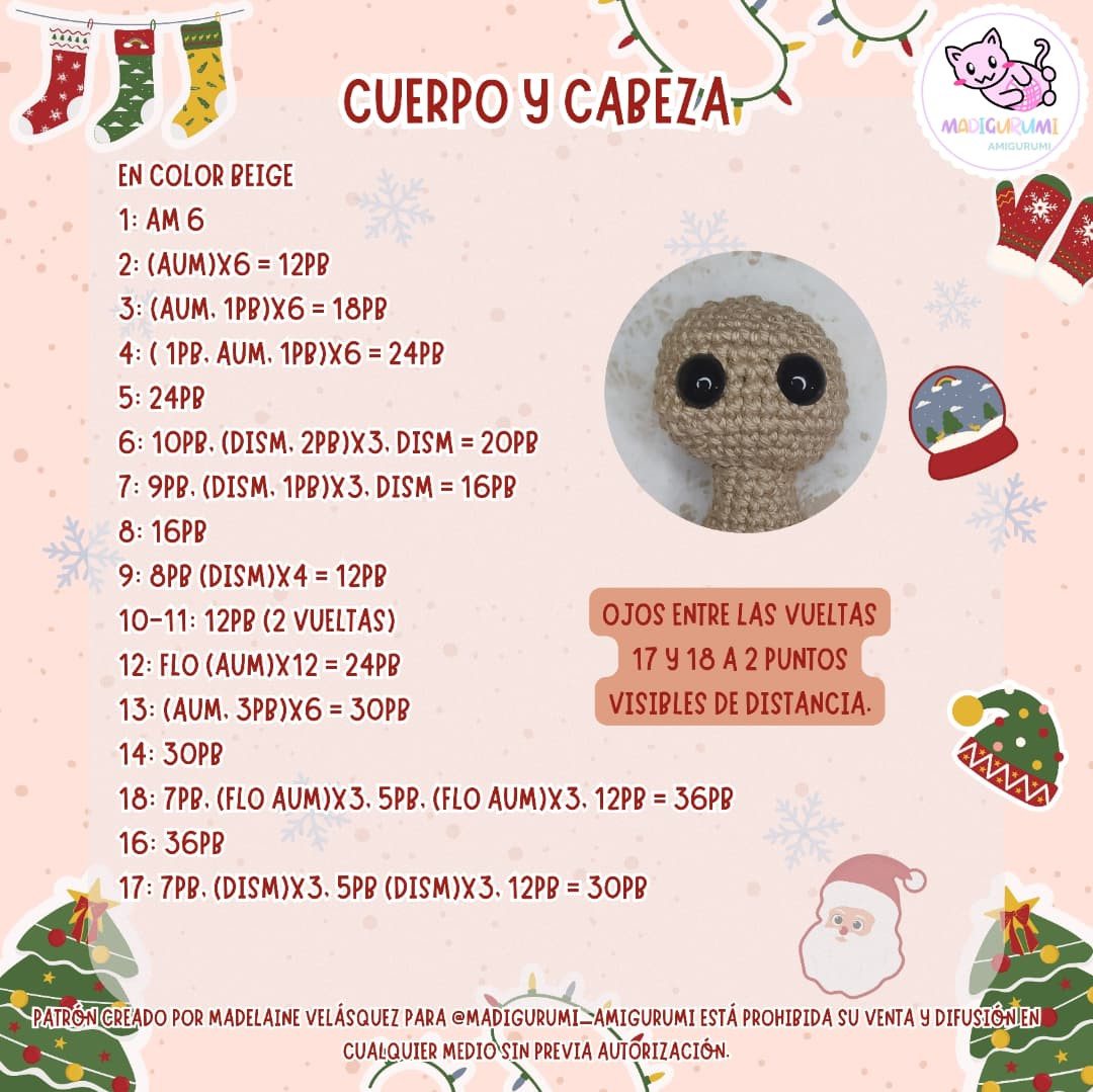 Patrón amigurumi Gaspar: Conejito navideño gratis