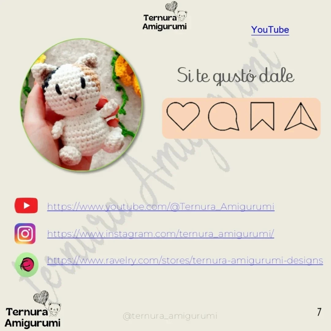 Patrón Amigurumi Gato Tricolor: Tutorial Crochet Fácil