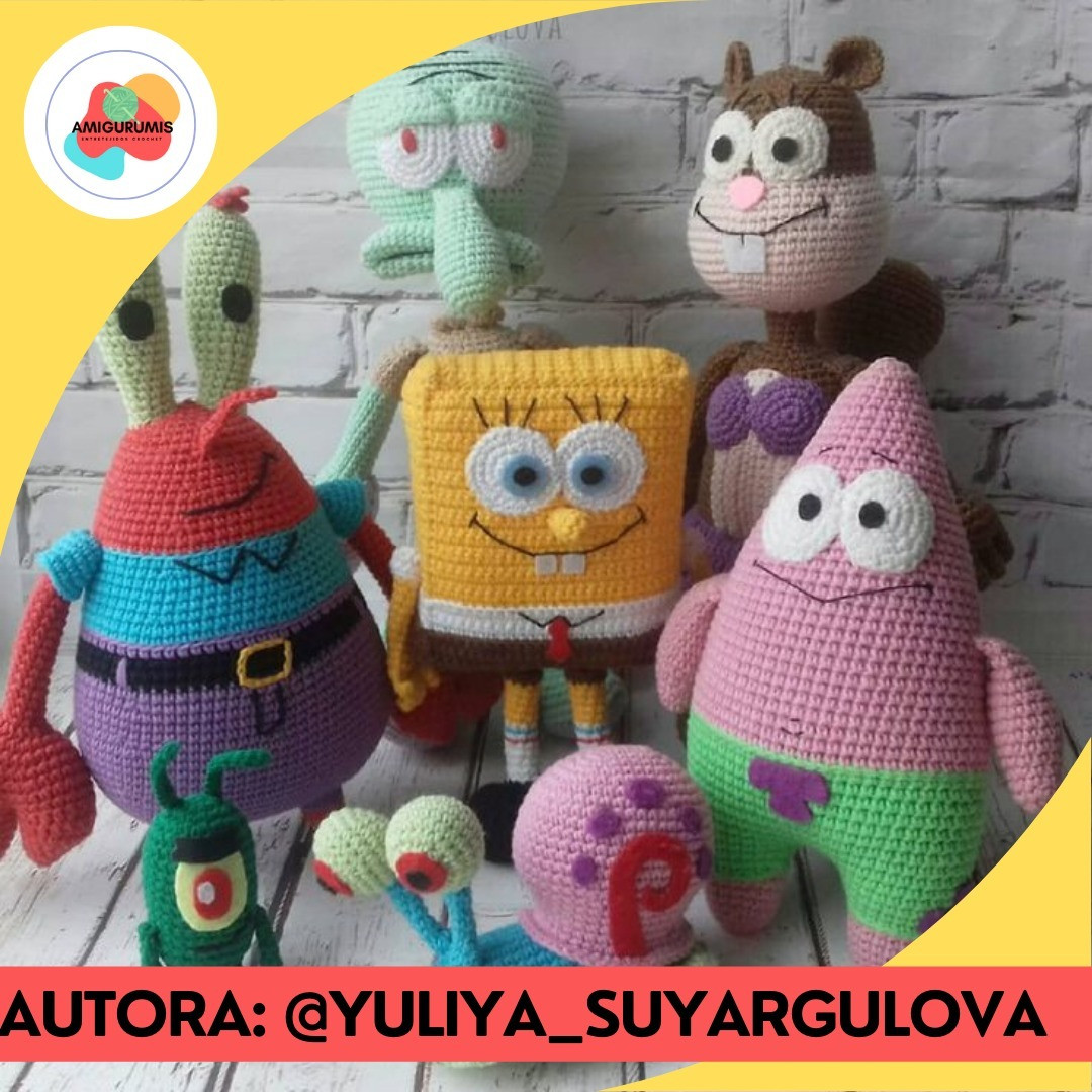 Patrón amigurumi gratis de Bob Esponja