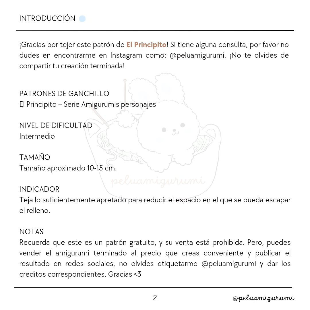 Patrón amigurumi gratis: El Principito