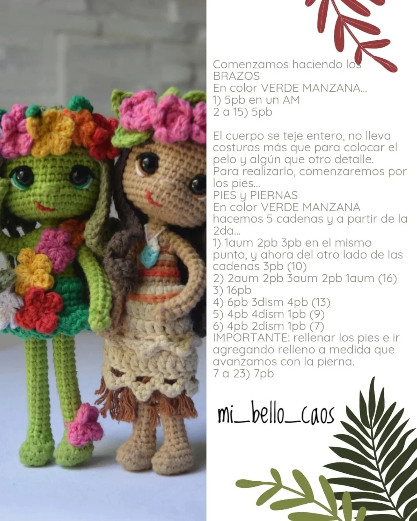 Patrón amigurumi gratis: hada floral tejida a crochet