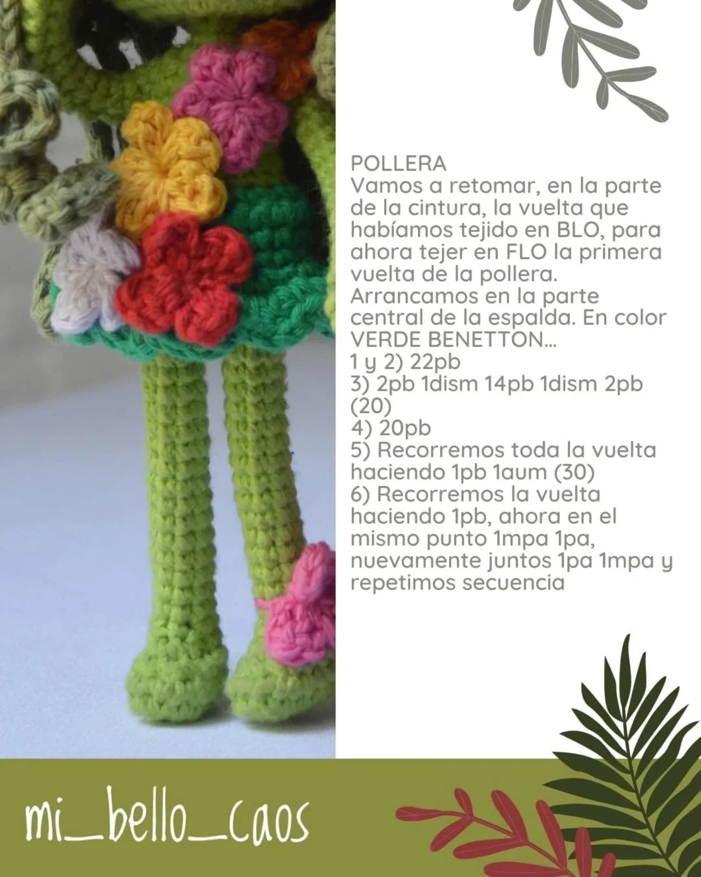 Patrón amigurumi gratis: hada floral tejida a crochet