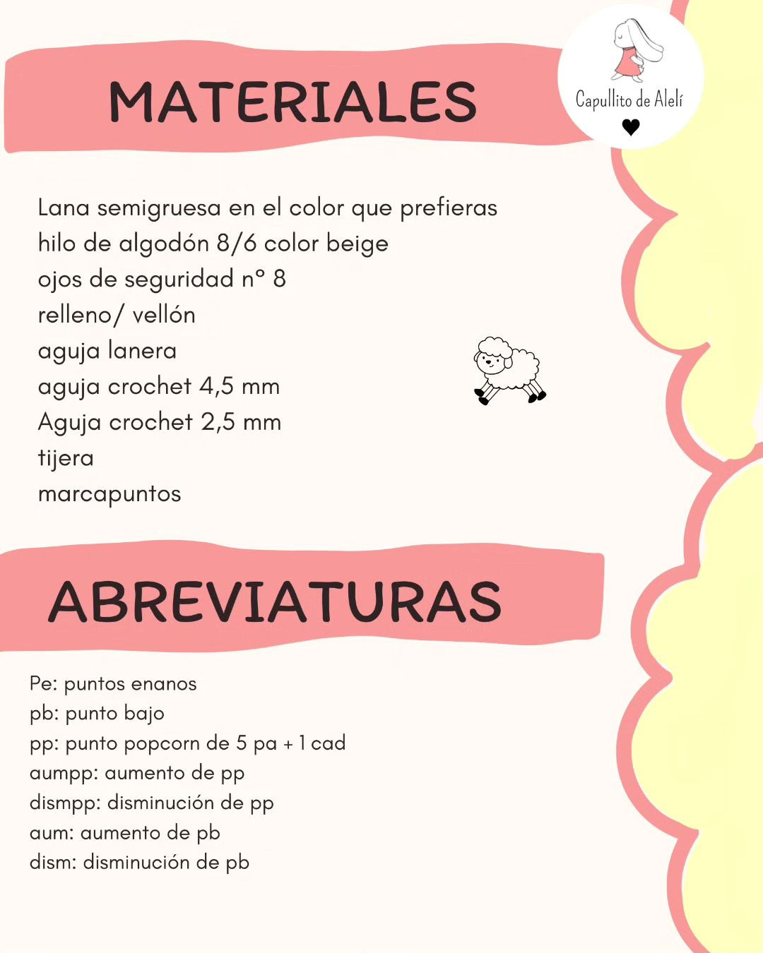 Patrón amigurumi gratis: Oveja tierna