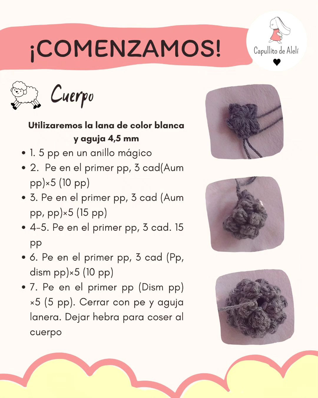Patrón amigurumi gratis: Oveja tierna