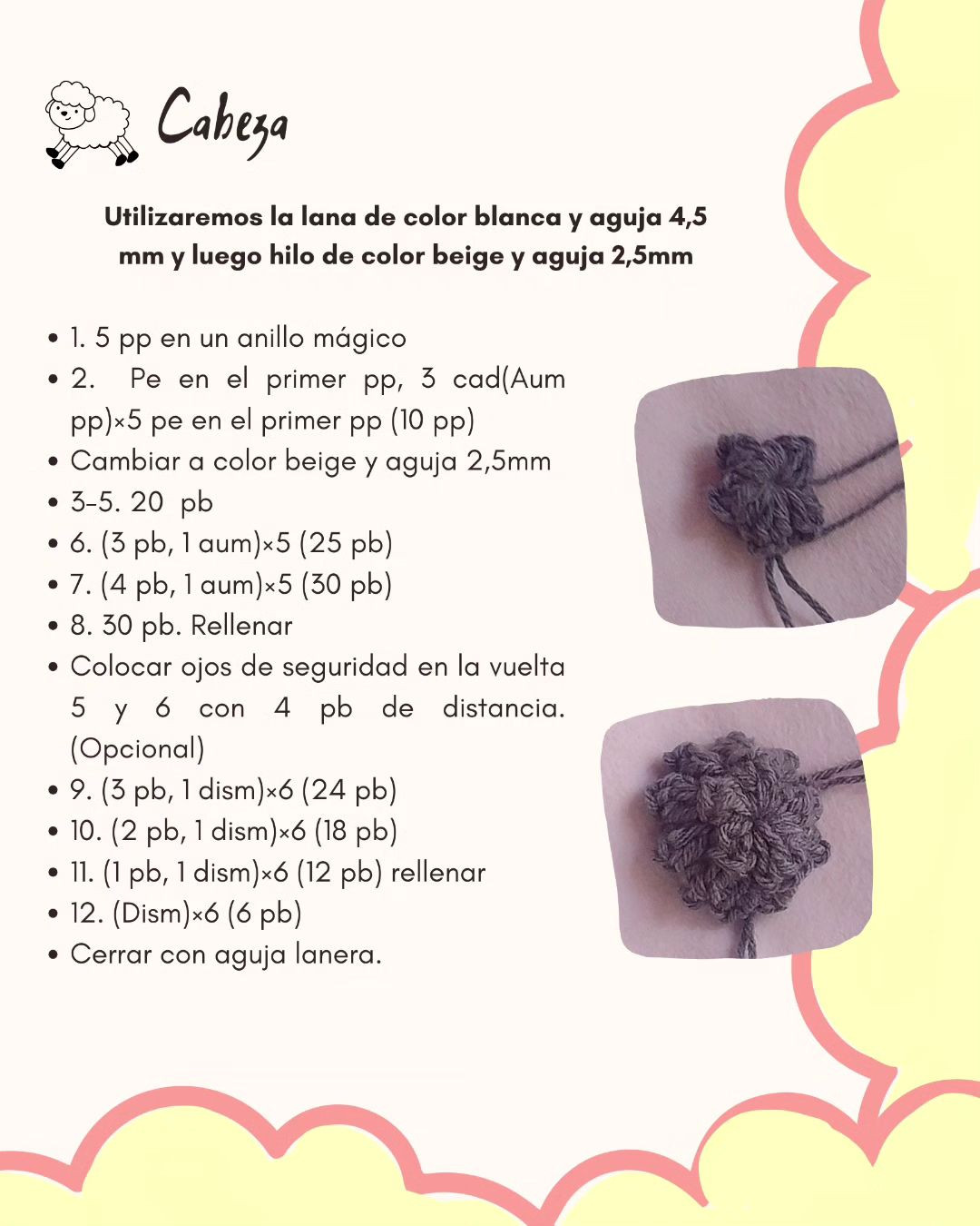 Patrón amigurumi gratis: Oveja tierna