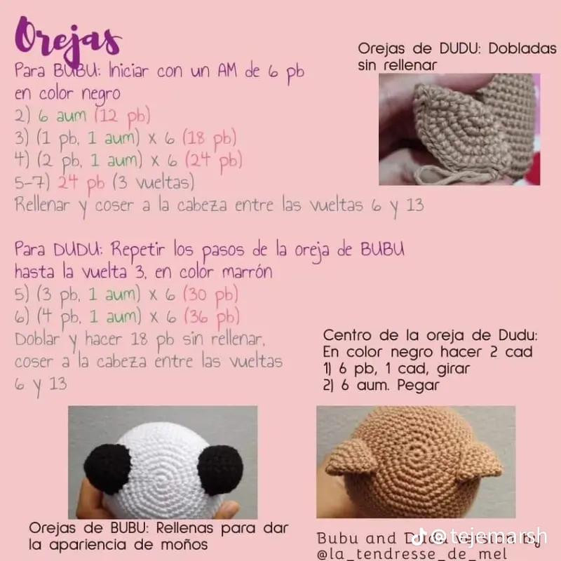 Patrón amigurumi gratis: Panda y Oso