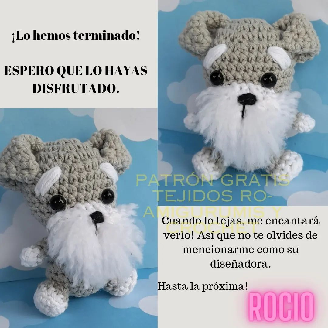 Patrón amigurumi gratis: perrito Schnauzer miniatura