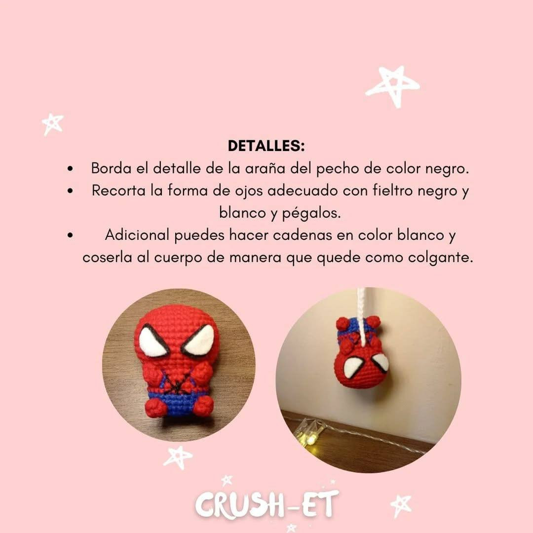 Patrón amigurumi gratis: Spiderman en miniatura