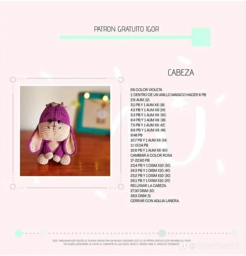 Patrón amigurumi gratis: tierno burro Eeyore