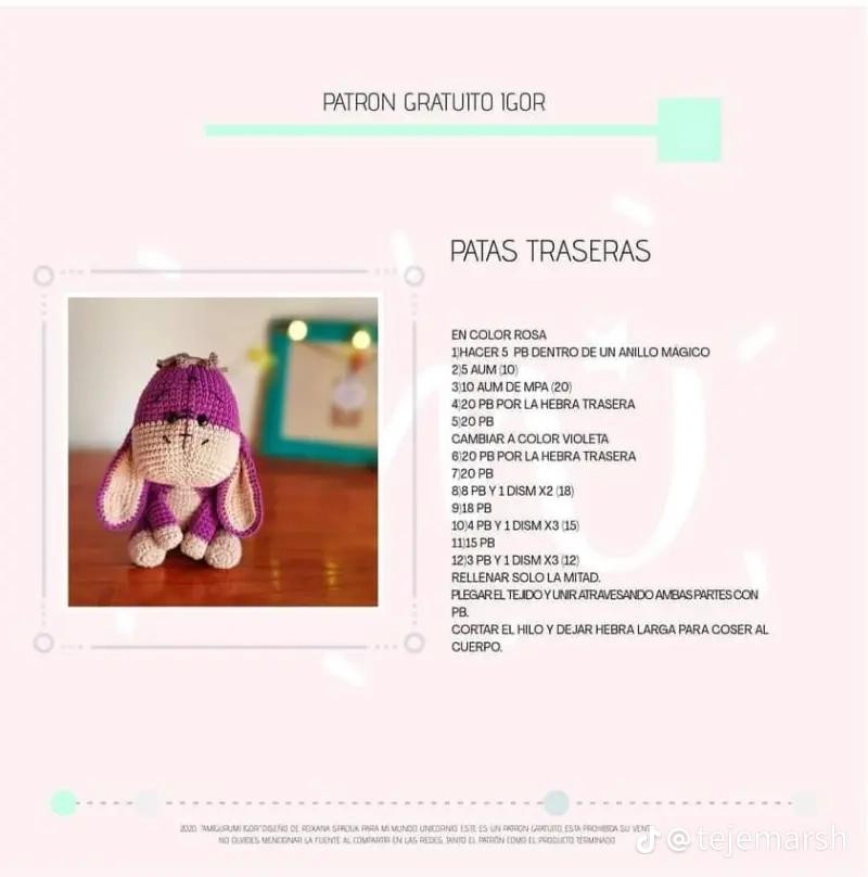 Patrón amigurumi gratis: tierno burro Eeyore