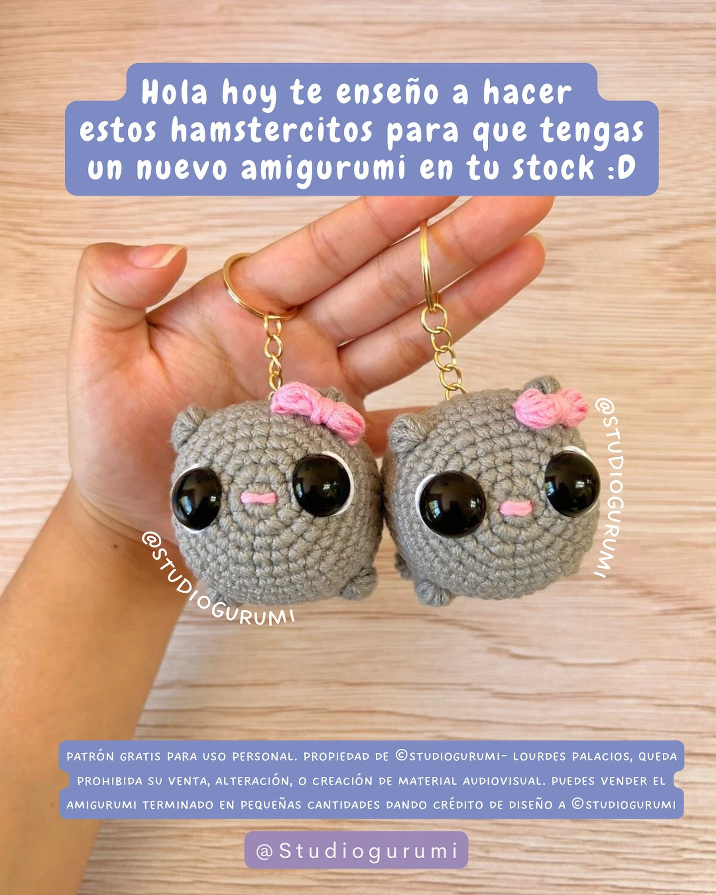 Patrón amigurumi gratuito: Llavero hámster triste.
