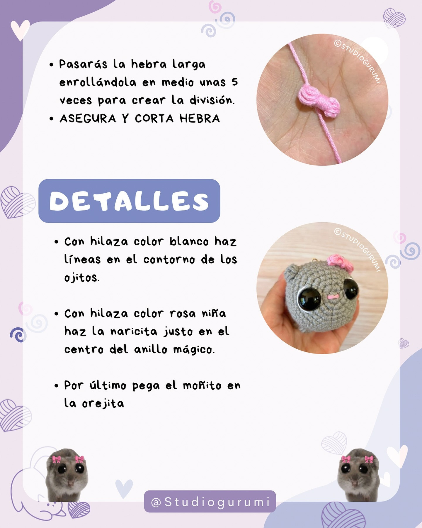 Patrón amigurumi gratuito: Llavero hámster triste.