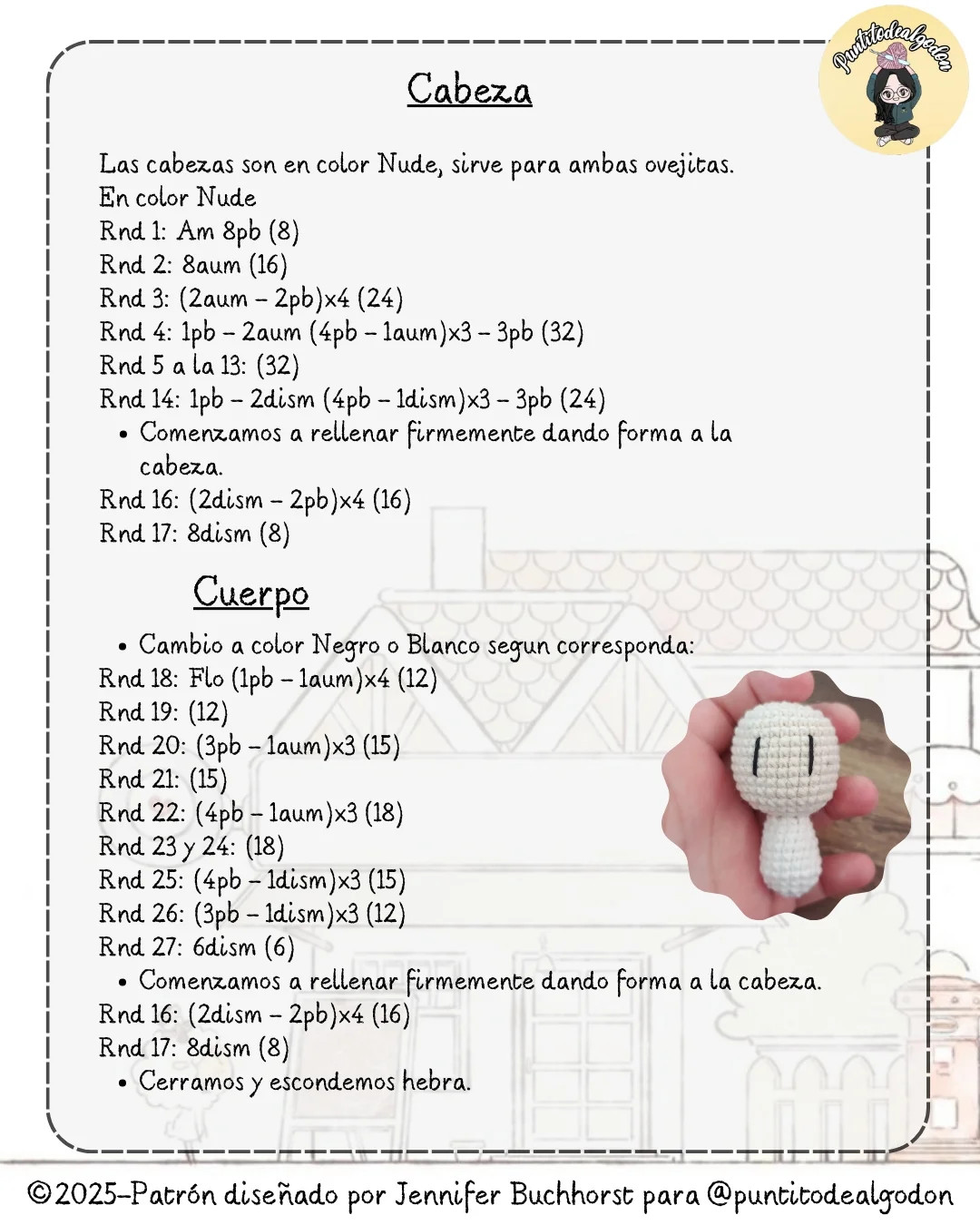 Patrón amigurumi gratuito: Ovejas kawaii a crochet
