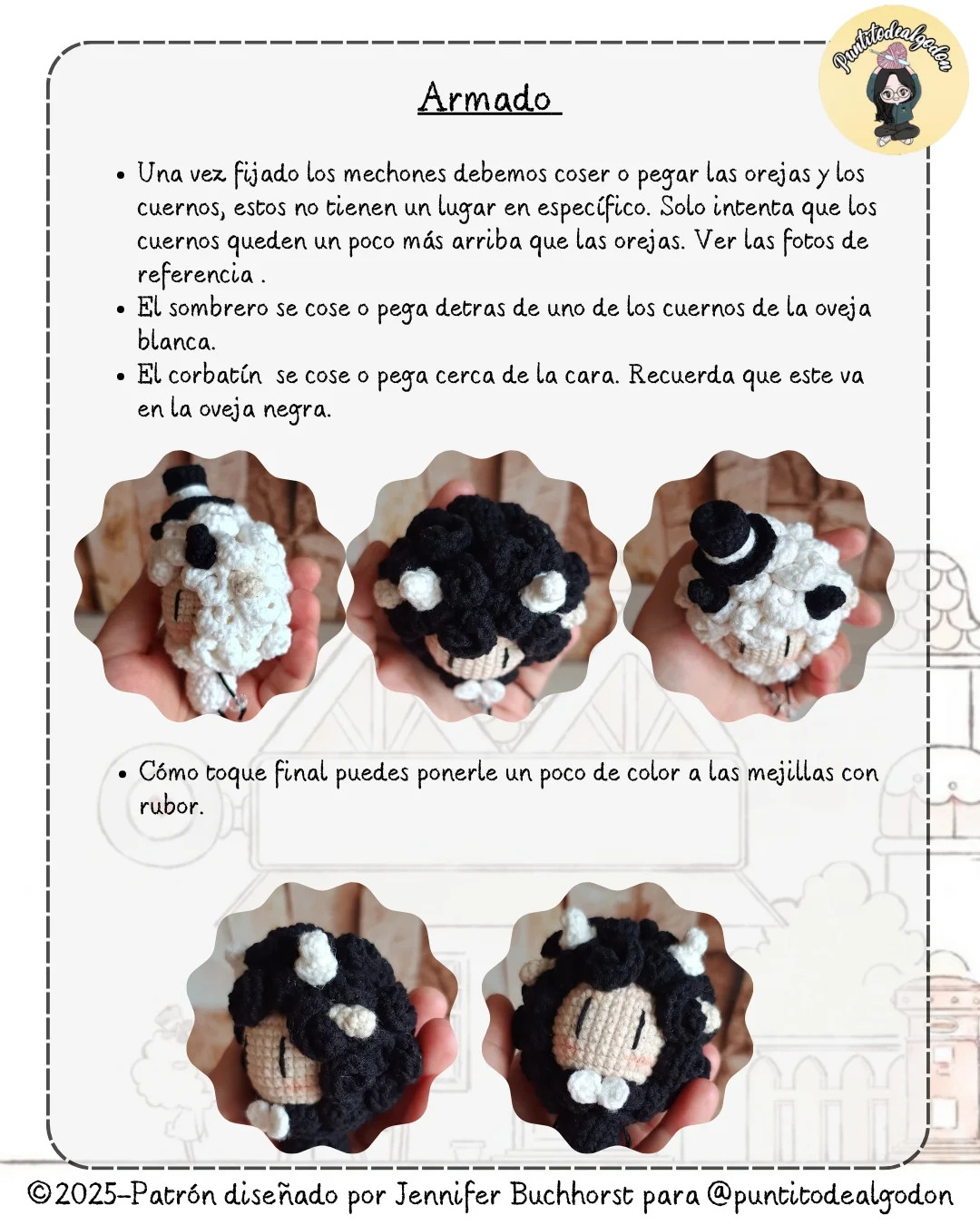 Patrón amigurumi gratuito: Ovejas kawaii a crochet