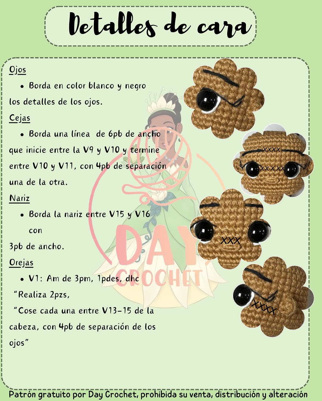 Patrón amigurumi gratuito: Princesa Tiana