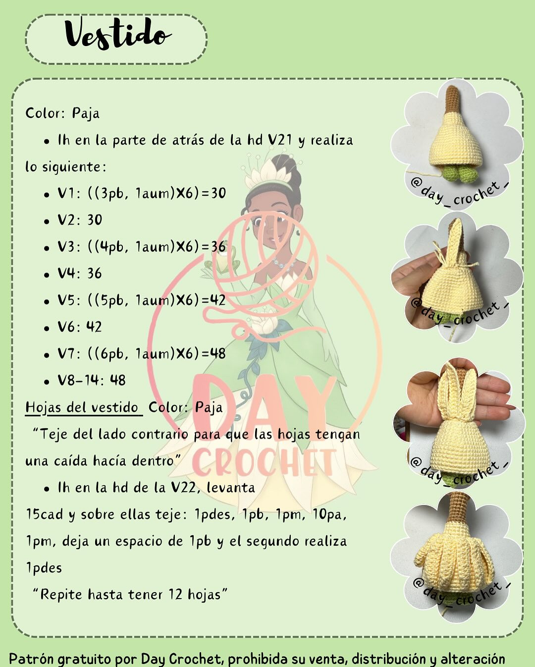 Patrón amigurumi gratuito: Princesa Tiana