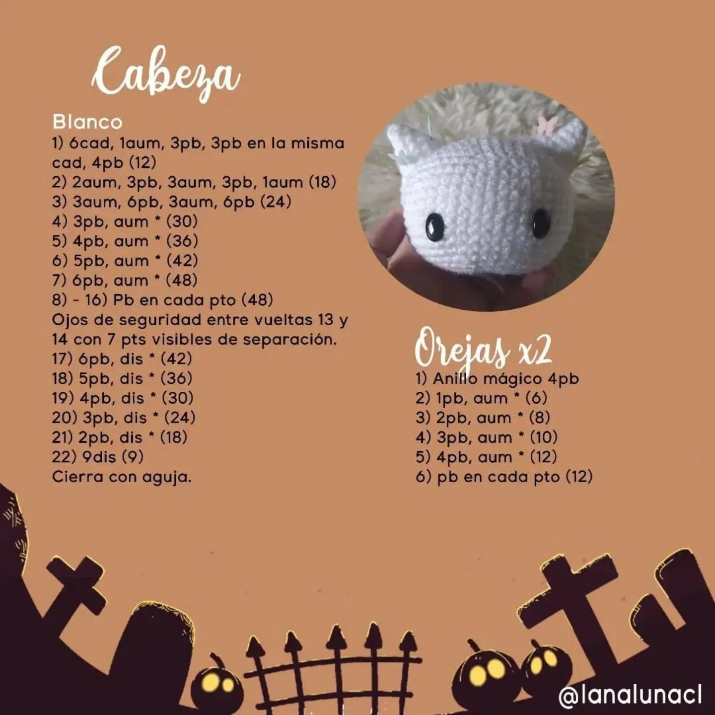 Patrón amigurumi Hello Kitty calabaza gratis