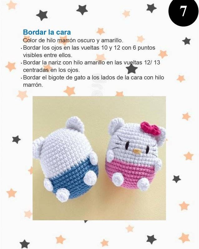 Patrón Amigurumi Llaveros Hello Kitty