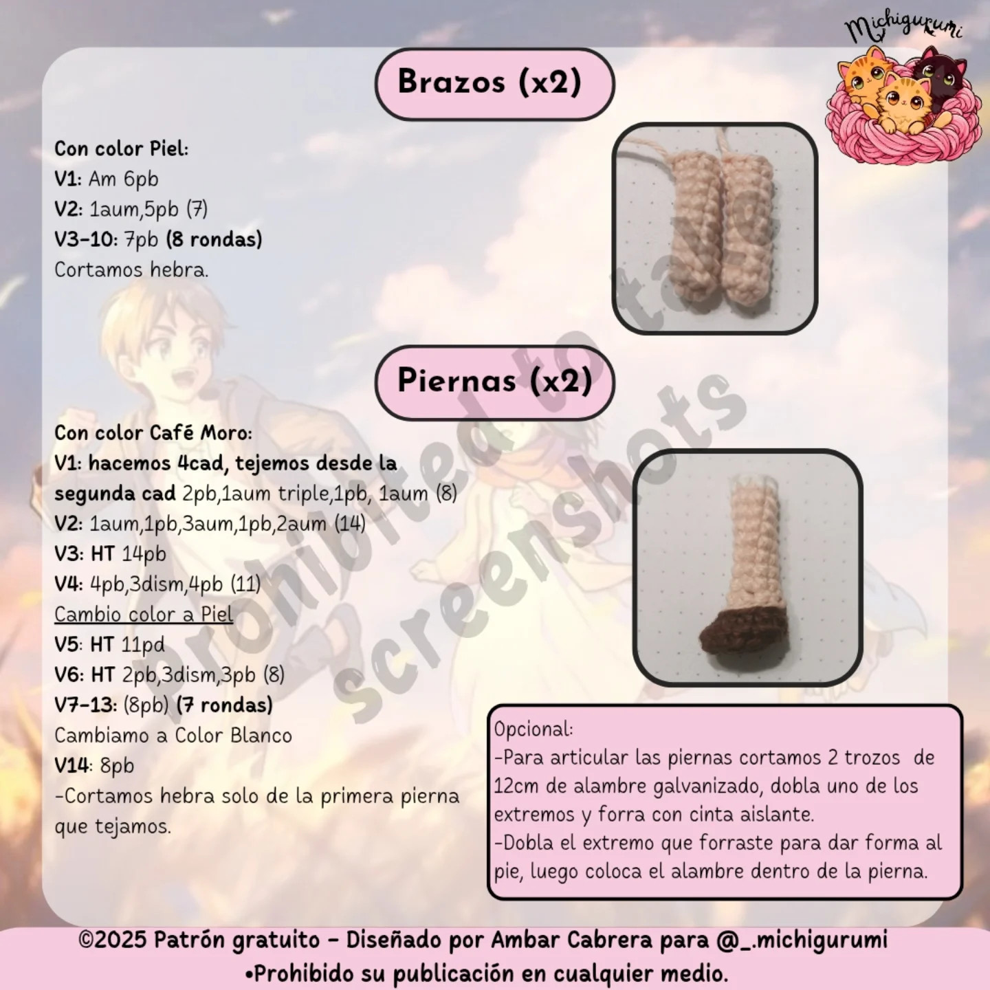 Patrón amigurumi Mikasa Ackerman gratis