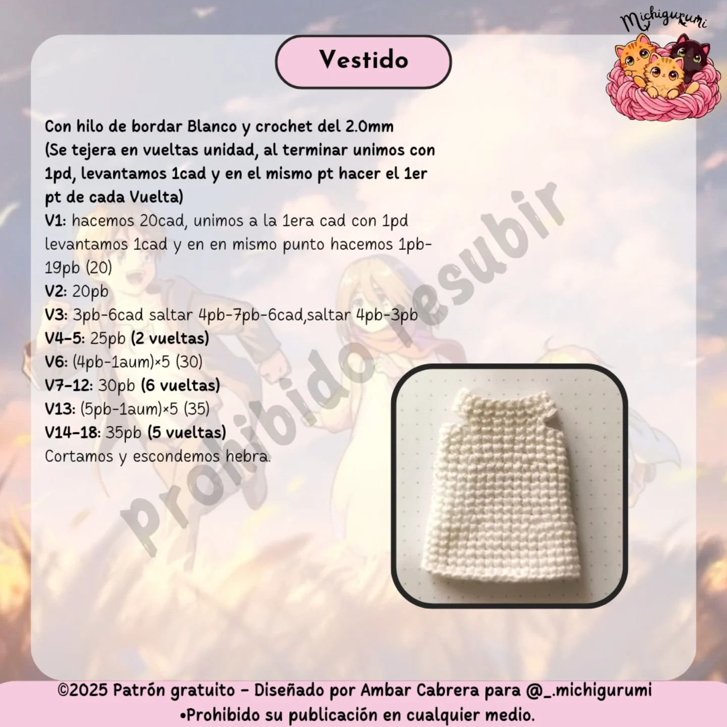 Patrón amigurumi Mikasa Ackerman gratis