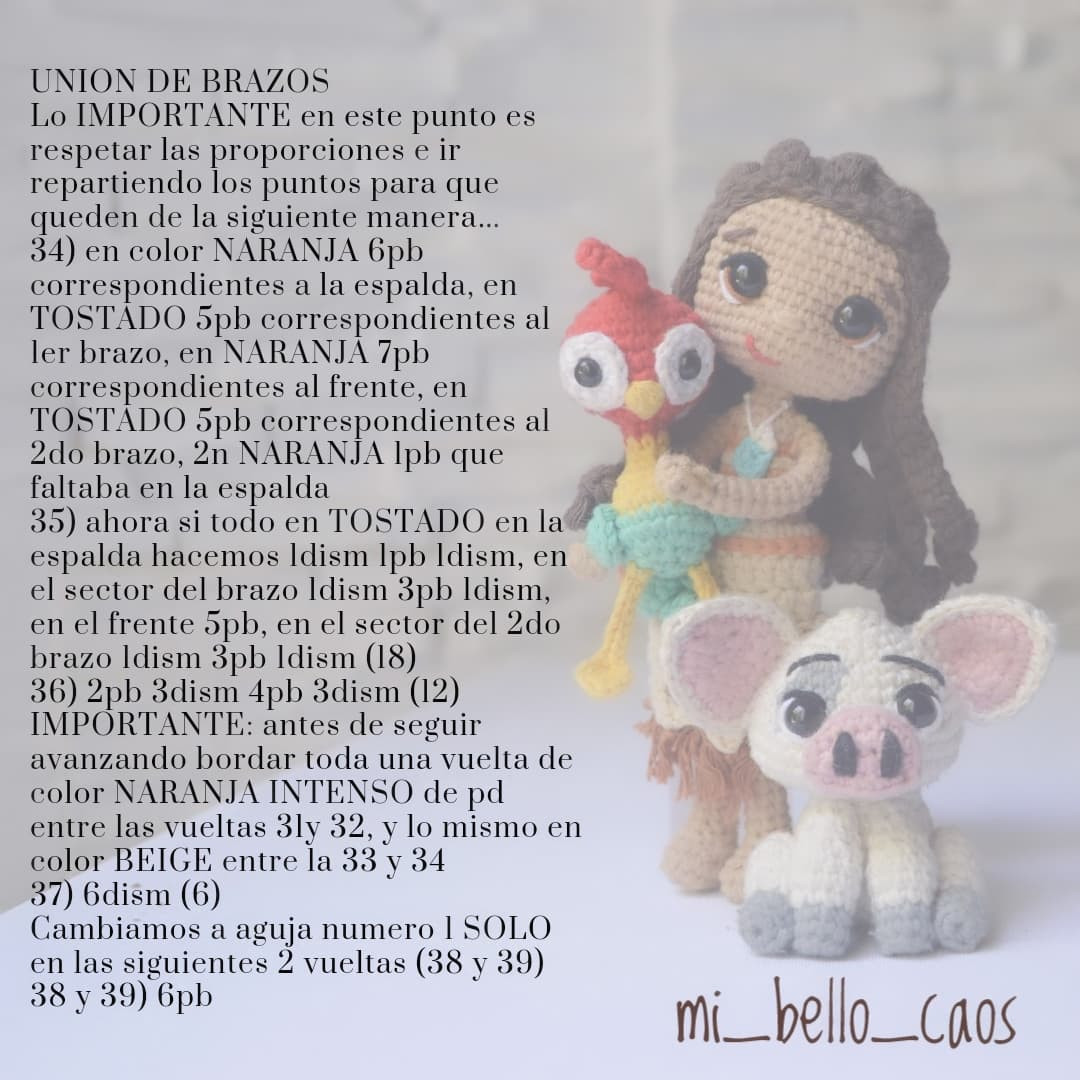Patrón Amigurumi Moana: Parte 1